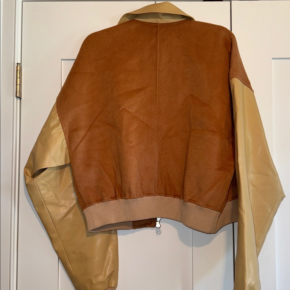 Helsa - Faux Leather & Wool Blend Bomber - Picture 7 of 8